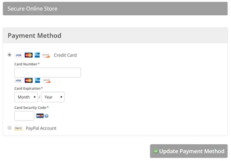 Payment method change, step 3 (and done)