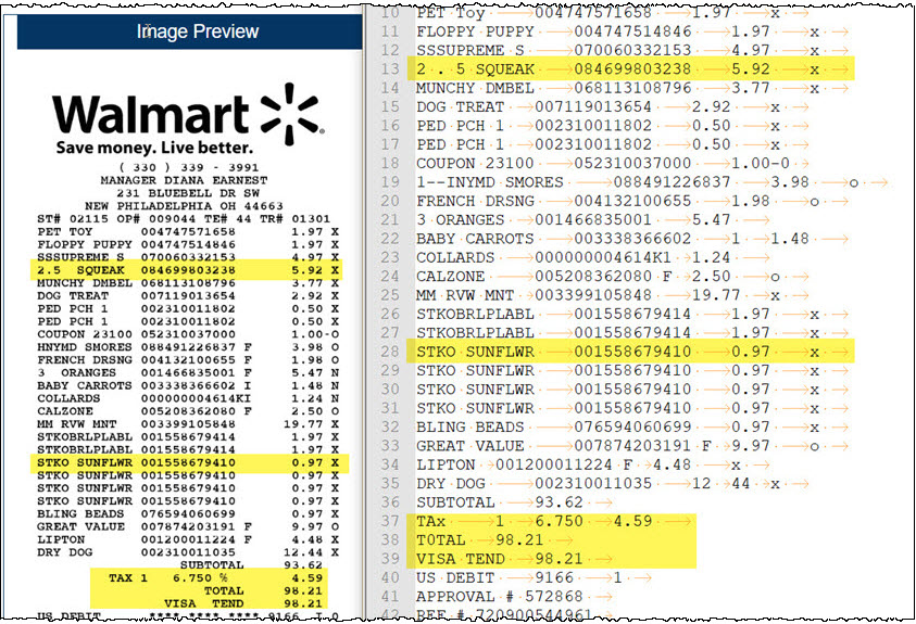 delete receipts from walmart app