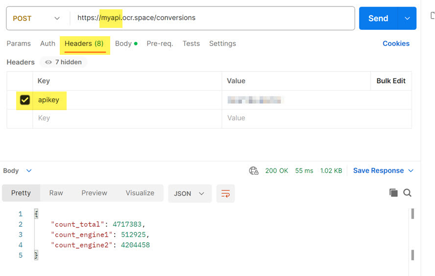 How to get your OCR API conversions